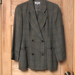 Mani Wool Tweed Plaid Blazer